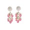 Indian Jhumka Earrings for Women - Large Floral Kundan Faux Pearls Drop Chanbali Earrings Indian Jhumki Ethnic Beaded Bollywood Style Dangle Earrings Jewelry for Bride Birthday Gift for Her